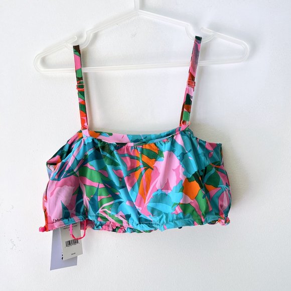 NEW! JUICY COUTURE Tropical Palm Print Zip Crop Top, Size XS - Picture 8 of 15